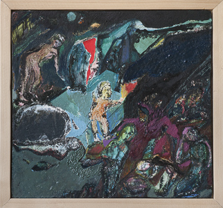 a ghost sits chanting exhibition